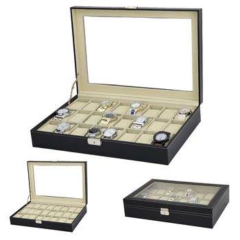

24 Grids Handmade Watch Box Clock Box Time Box Watch Case for Watch Holding