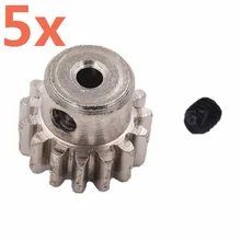5 Peças Wltoys Carro RC de Metal Engrenagem Do Motor Pinhão 15 T dentes 0.7 m Para 4WD 1/18 Escala Modelos A929 A949 A959 A969 A979