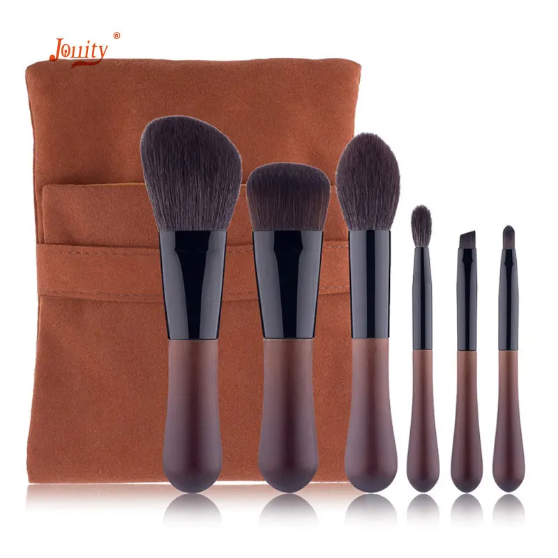 

jollity 6pcs Makeup Brush Set Goat Hair Cosmetics Foundation Blending Blush Makeup Tool Powder Eyeshadow Portable Cosmetic Set