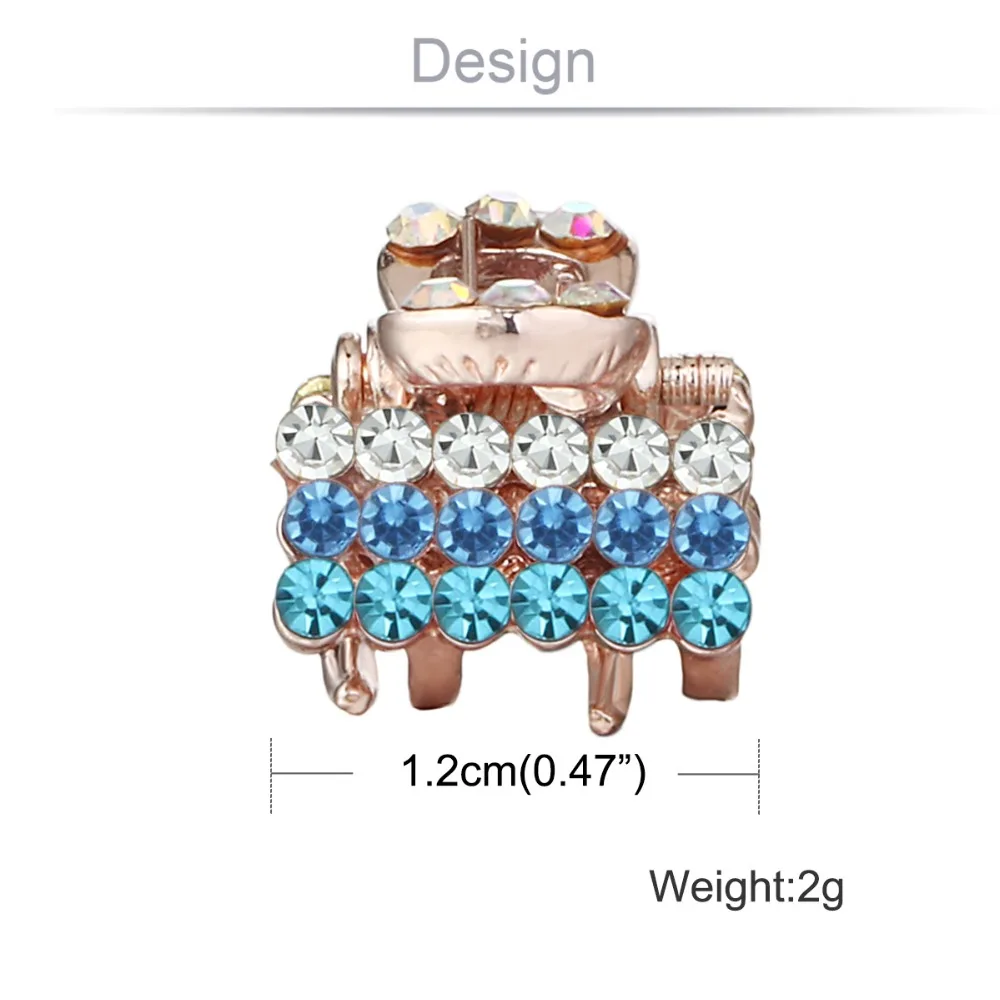 Очаровательные заколки для волос, украшения для девочек, заколки для волос, краб, мини металлические заколки, заколки для волос, Детские аксессуары для укладки, Хрустальный головной убор HC240