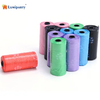

10 rolls/150 pcs Degradable Pet Dog Waste Bag Poop With Paw Print Doggy Bag Shit Collection Bags-30