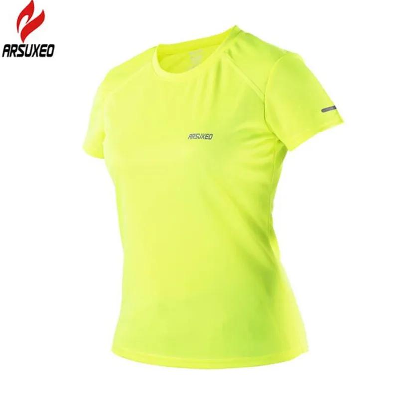 

ARSUXEO Summer Women's Running T Shirts Jogging Active Short Sleeves Quick Dry Training Jersey Sports Clothing