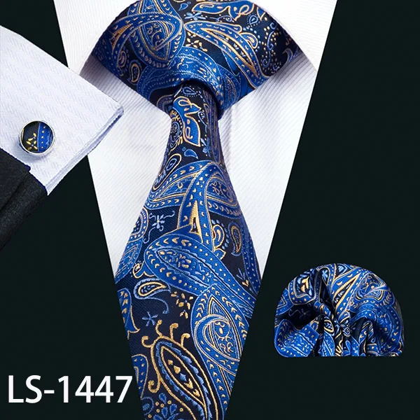 Мужской Галстук Пейсли, шелк, галстук Gravata, галстук, Barry.Wang, Модный комплект галстуков для мужчин, официальные, для свадьбы, вечеринки, деловые, США-1610 - Цвет: LS-1447