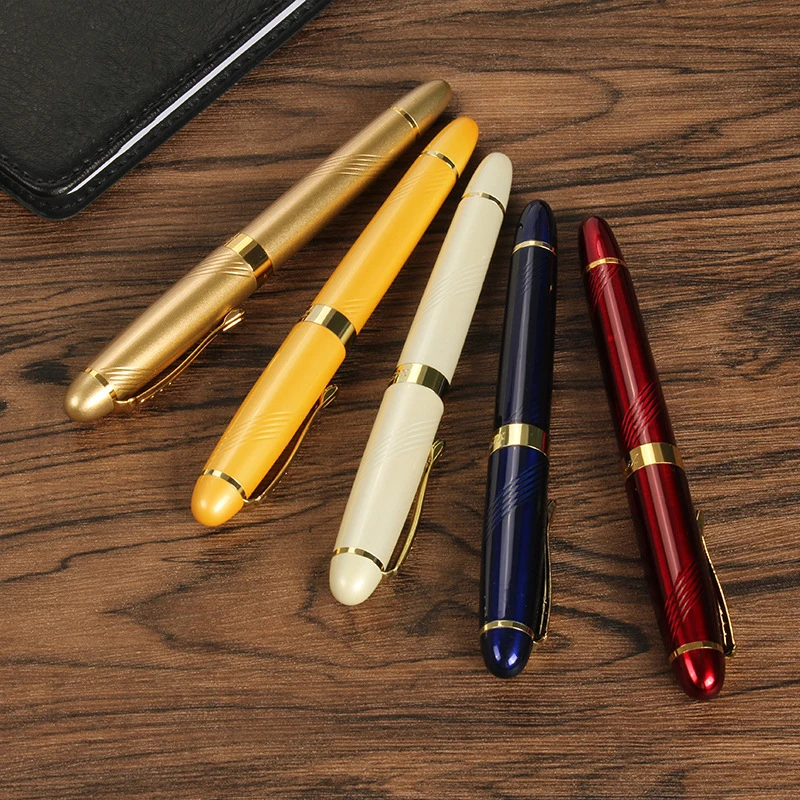 Jinhao X450 перьевая ручка Роскошные чернильные ручки для письма высокое качество ручка Dolma Kalem вулпен полностью металлический Синий Красный 22 цвета и чернила