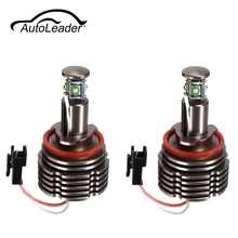AutoLeader 2 Pcs H8 LED Angel Eyes Light For BMW E60 E61 E63 E64 E70 E71 E72 E87 E89 Z4 E90 E91 E92 6500k 40W