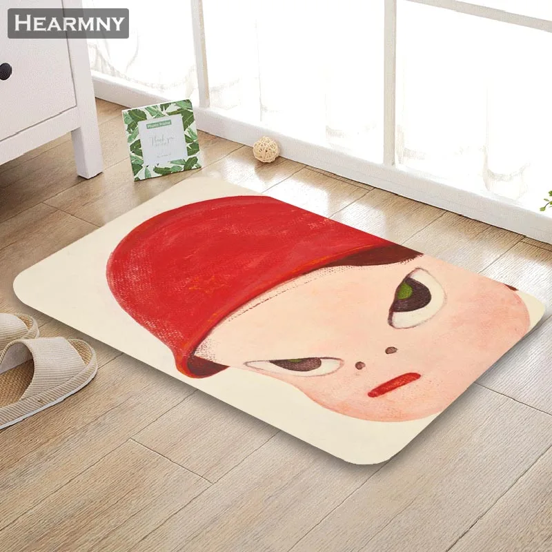 

HEARMNY New Arrival Doormat Yoshitomo Nara Home Mat Machine Made Anti Slip Carpet Living Room/Hallway Bath Mat For Kids Gift