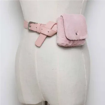 

Winter Mini Women Belt Bags Purse Small Women Fur Waist Bag Fanny Pack Fashion Solid Waist Pack Female Belt Bum Bag Wholesale