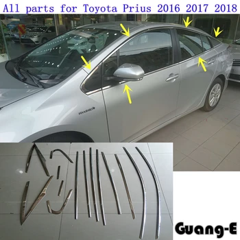 

Car Body Stick Stainless Steel Glass Window Garnish Pillar Middle Column Strip Trim Panel Hoods For Toyota Prius 2016 2017 2018
