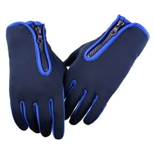 Теплые перчатки с сенсорным экраном, ветрозащитные мотоциклетные перчатки на молнии, водонепроницаемые перчатки с подогревом