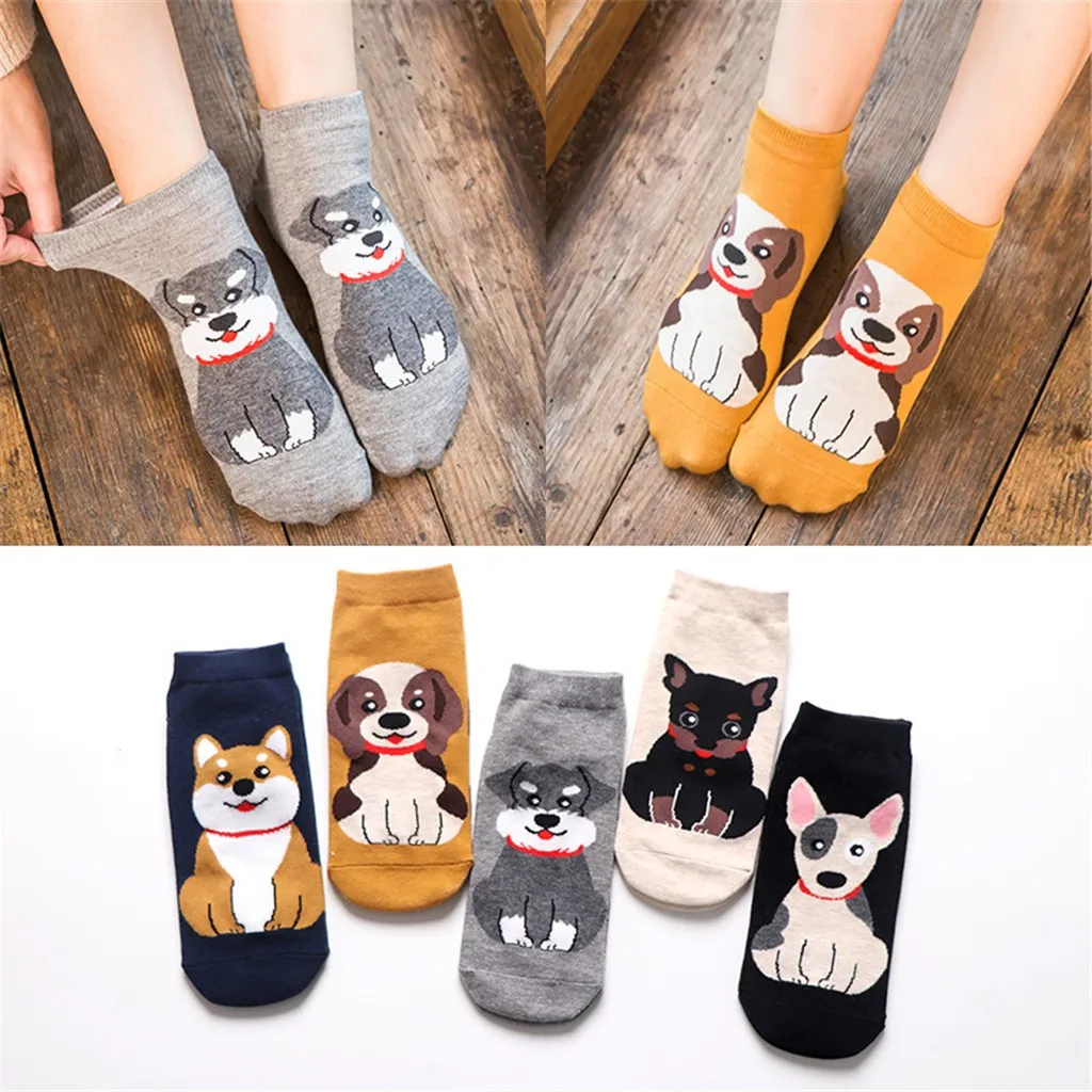 Short Ankle Socks Casual Cotton Socks Women Casual Man Cotton Socks Animal Print Animation Character Cute Gift Sock W628
