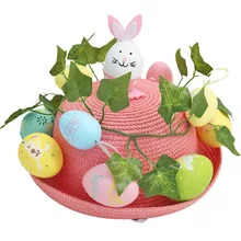 Пасхальный Косплей DIY украшения кроличьи яйца кролика шляпа ребенок ручной работы шляпа