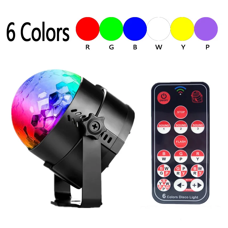 

Crystal Little Ball Voice Control Mini LED Lamp Stage Light Ball DJ Party Disco