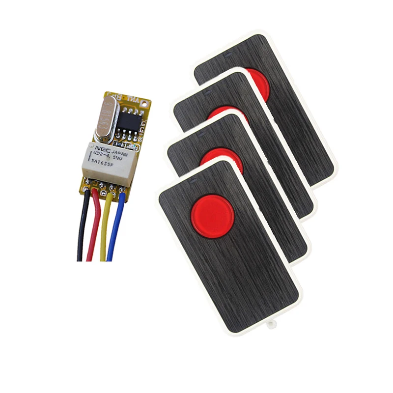 

DC3.7V 5V 6V 7V 9V 12V 24V Mini Relay Wireless Switch Remote Control Power LED Lamp Controller Micro Receiver Transmitter System