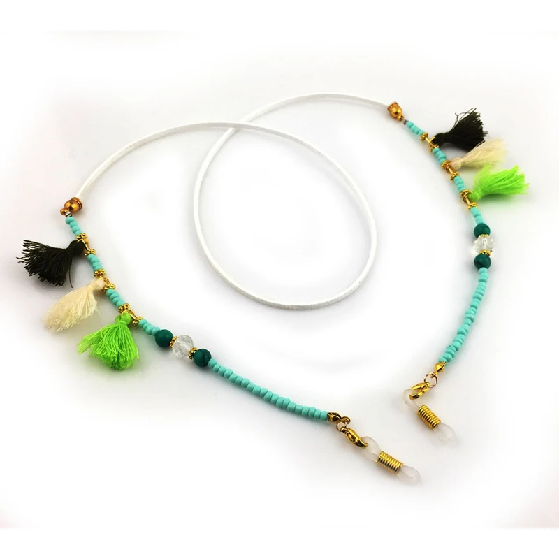 

Rope Link Chain String Tassel Acrylic Beads Glasses Chains Silicone Eyeglasses Cord Sunglasses Necklace Band Accessories