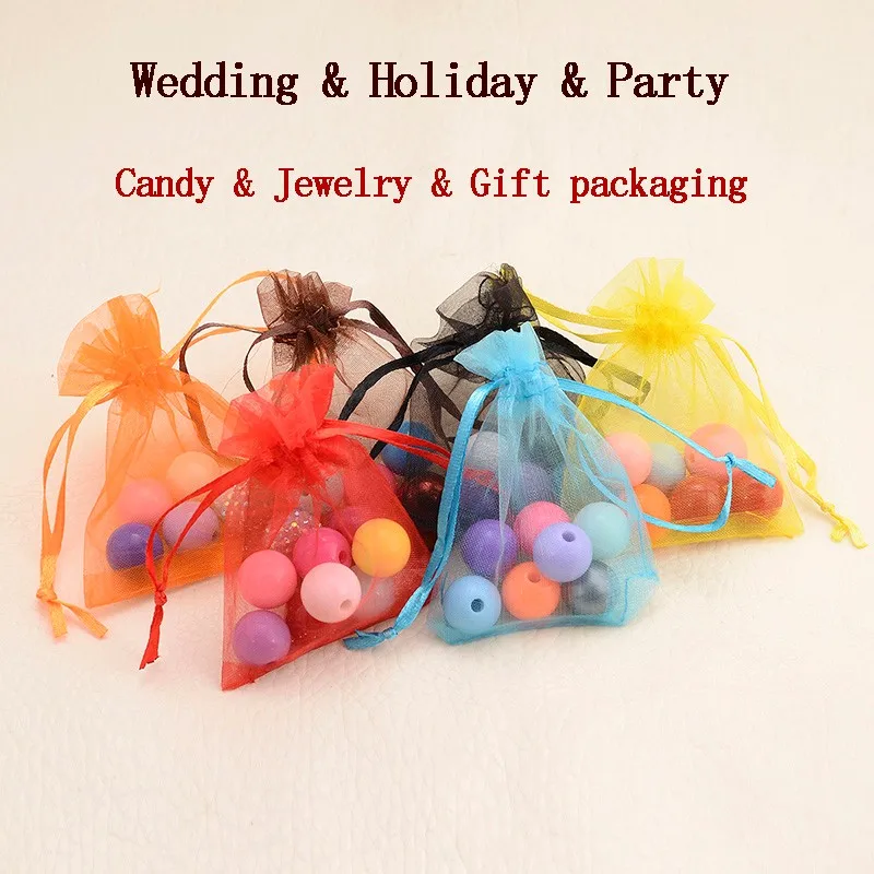 Для хранения органза сумки 20x30 см 100 шт./лот для Свадебные украшения Новый Год Вечерние подарок Craft Jewelry посылка Drawstring сумки