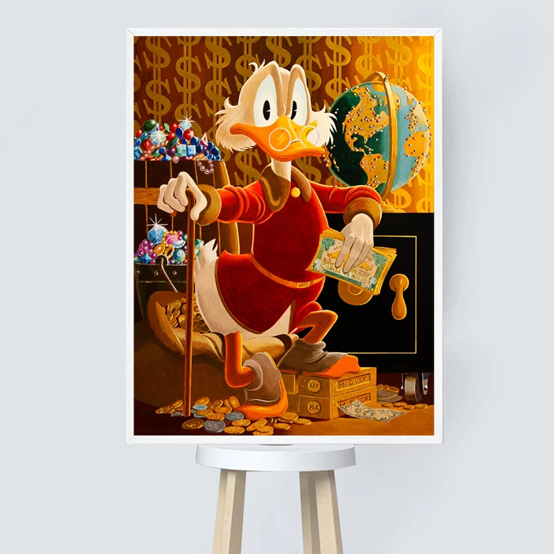 Duck Scrooge McDuck Классическая мультяшная пленка обои на стену, художественные плакаты, печать, картина на стену, картина для спальни, домашний декор