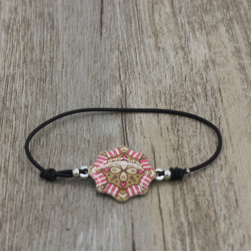 Горячая Мандалы Картины кулон шарм браслеты ювелирные изделия Круглый шарма