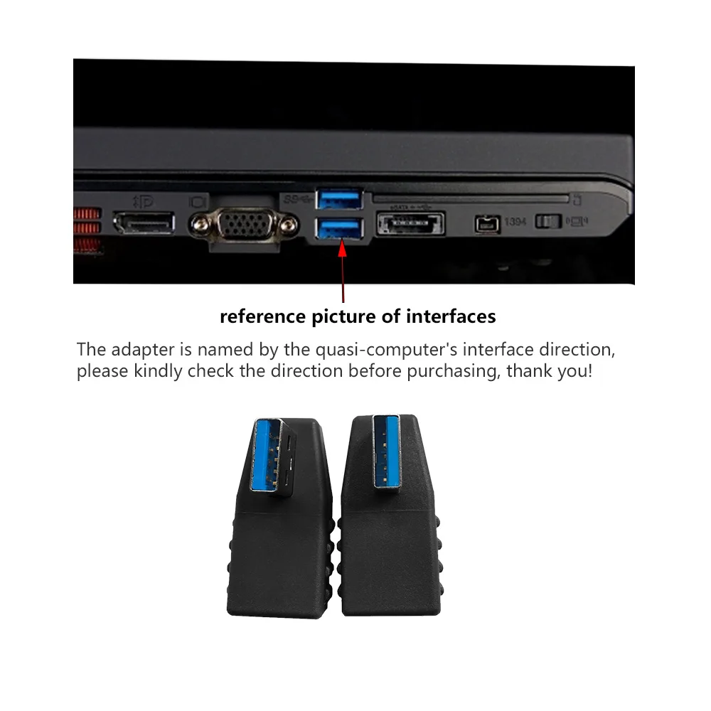 Адаптер USB 3 0 Вертикальный штыревой к женскому правый угол тип адаптер