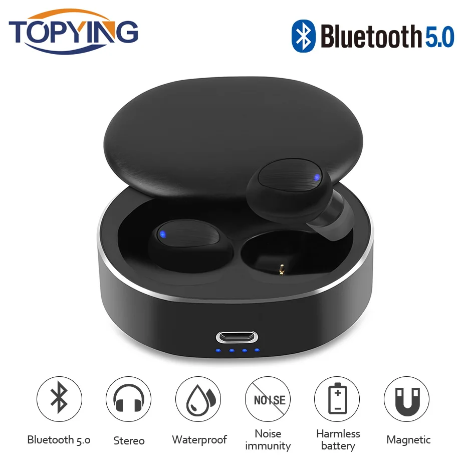 

Mini True Wireless Bluetooth 5.0 Earbuds Headset Touch Control Earphone Sports Headphones with Mic for iphone Samsung Huawei