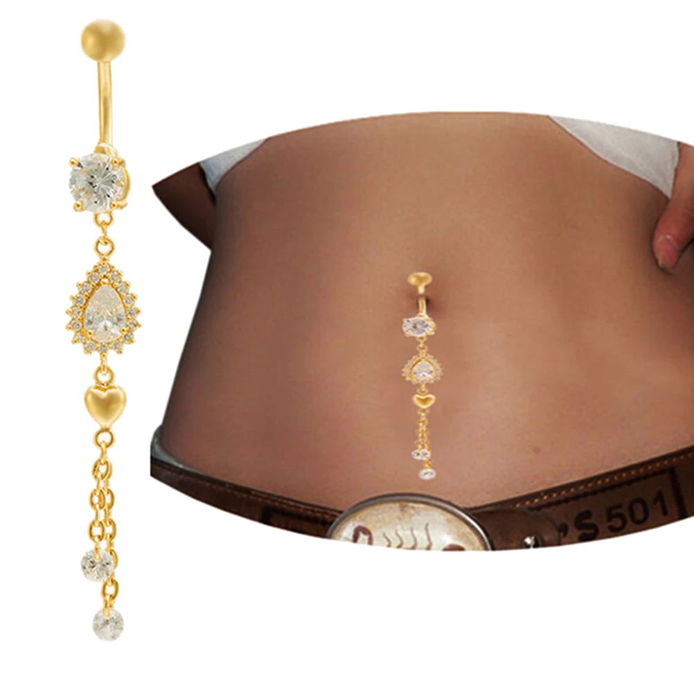Wholesales Piercing Ring Rhinestone Body Piercing Dangle Crystal Navel Belly Button Bar Barbell