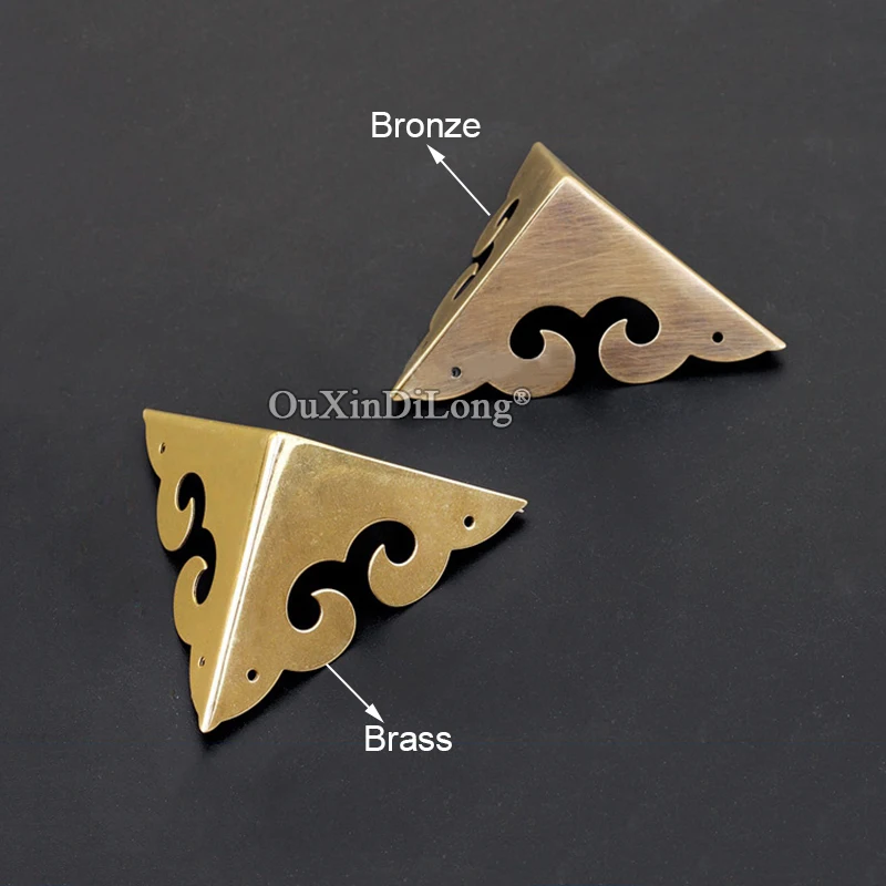 Retro 50PCS European Antique Brass Furniture Corner Protectors Jewelry