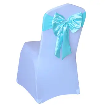 

100Pcs/Lot Purple Yellow Blue Tie Ready Sashes Hotel Wedding Chair Back Stretch Satin Bow Crushed Ties For Wedding Event Home Pa
