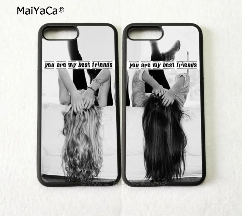 BFF tow girls pair you are my best friends silicone softe phone cases