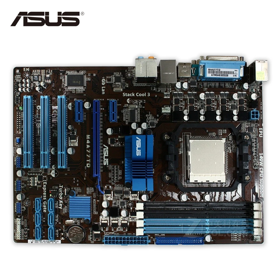 

Asus M4A77TD Desktop Motherboard 770 Socket AM3 DDR3 16GB SATA II USB2.0 ATX