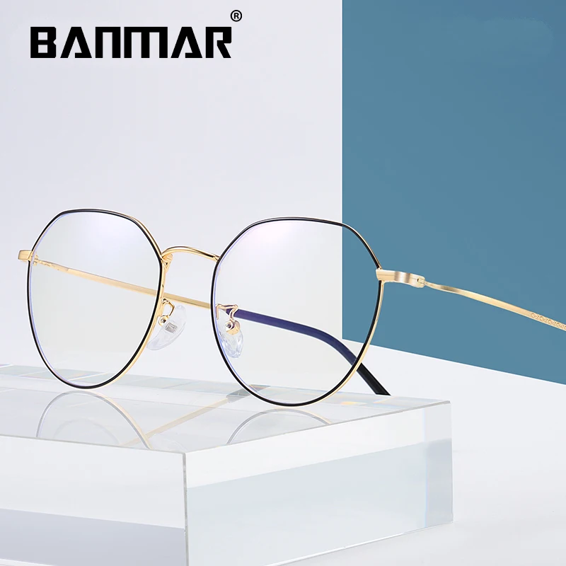 BANMAR, женские очки, оправа для мужчин, анти-голубые легкие очки, оправа, винтажные круглые прозрачные линзы, оптические очки, оправа A1917
