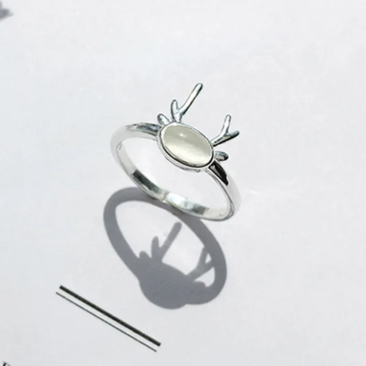 Antlers open ring 100% Sterling 925 silver Jewelry Vintage Adjustable rings for women girl gift
