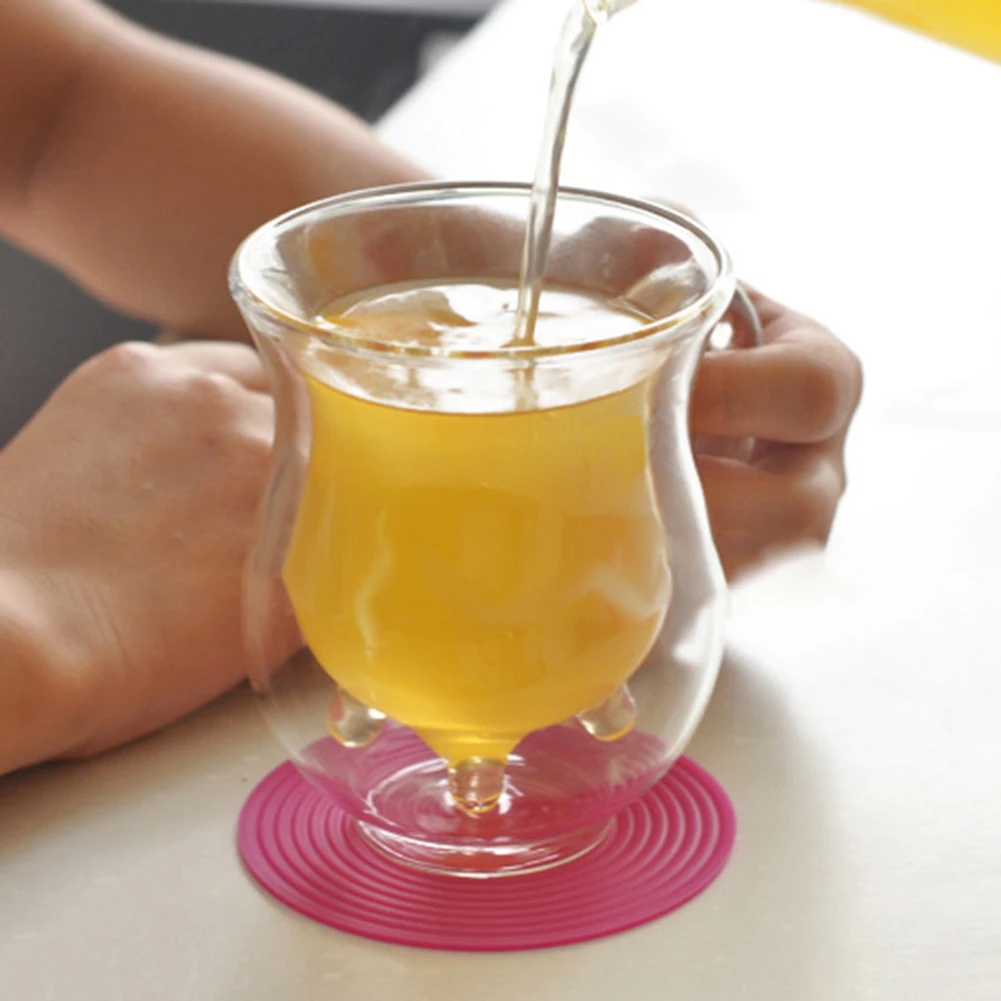 Креативная Милая корова двухслойная Изолированная стеклянная кружка Молочный Сок, кофе, чашки для питья чая 250 мл Сливочная чашка посуда для напитков с ручкой 2