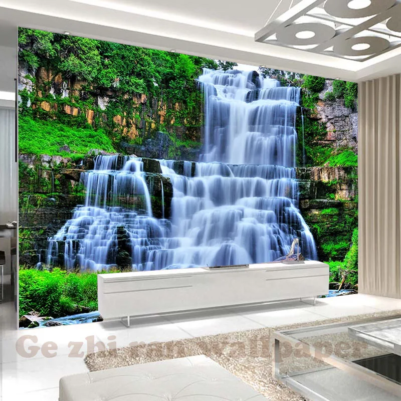 

Custom Photo Mural Wallpaper 3D natural Cliff waterfall bathrooms livingroom bedroom TV sofa backdrop WallPaper Home Decor