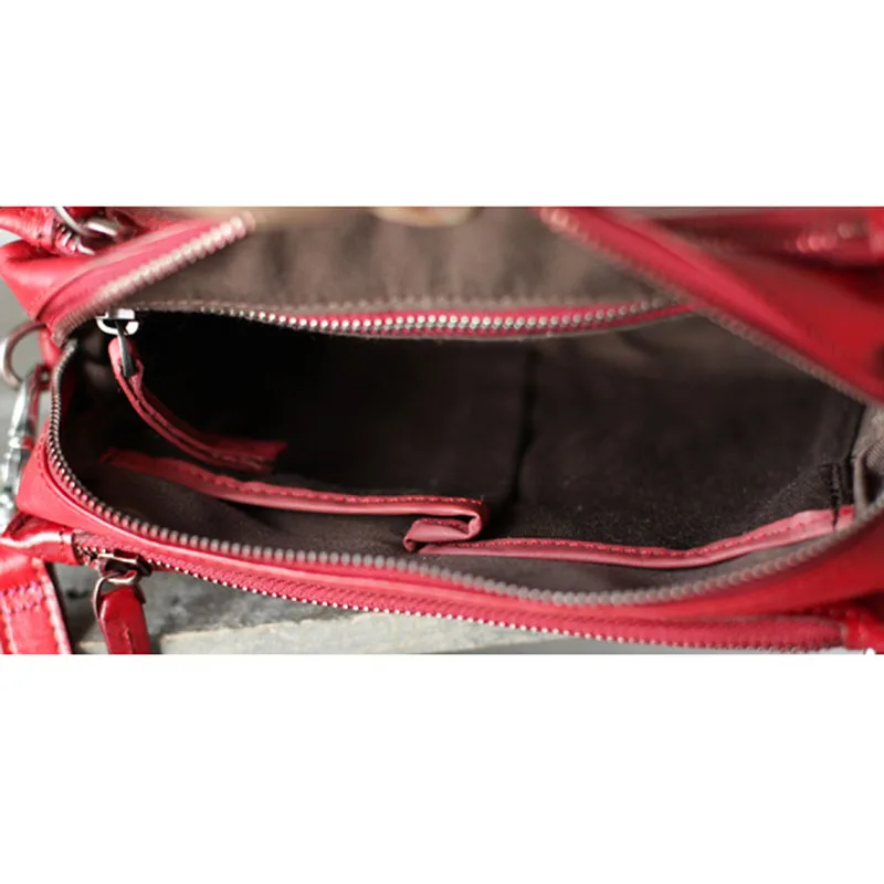 AETOO Literary retro handmade cowhide diagonal shoulder bag summer new women's bag tide leather multi-layer zipper small square