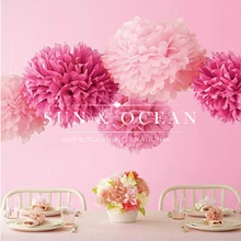 15 Stücke 6 “8” 10 “(15 cm, 20 cm, 25 cm) seidenpapier pom poms Mix farbe blumen balls für hochzeit dekoration