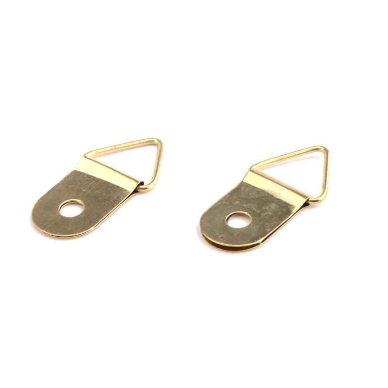 50Pcs Picture Hangers with screws Golden Brass Triangle Photo Picture