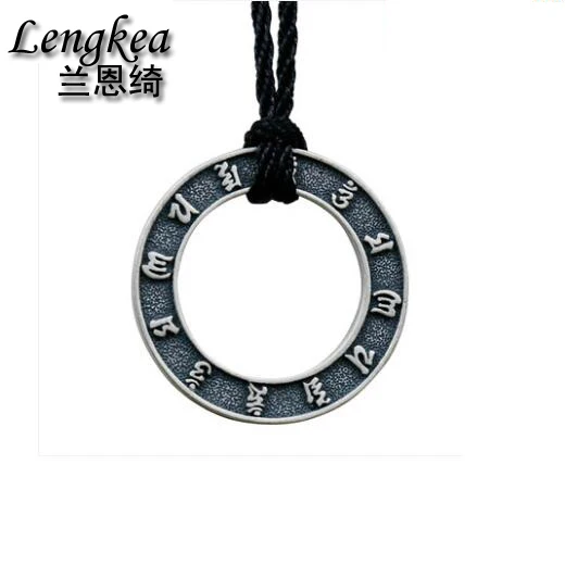 

Lengkea jewery,Necklace for men,Men chokers,990 sterling silver necklace,Brief Retro circles pendant,2018 jewelry boyfriend gift