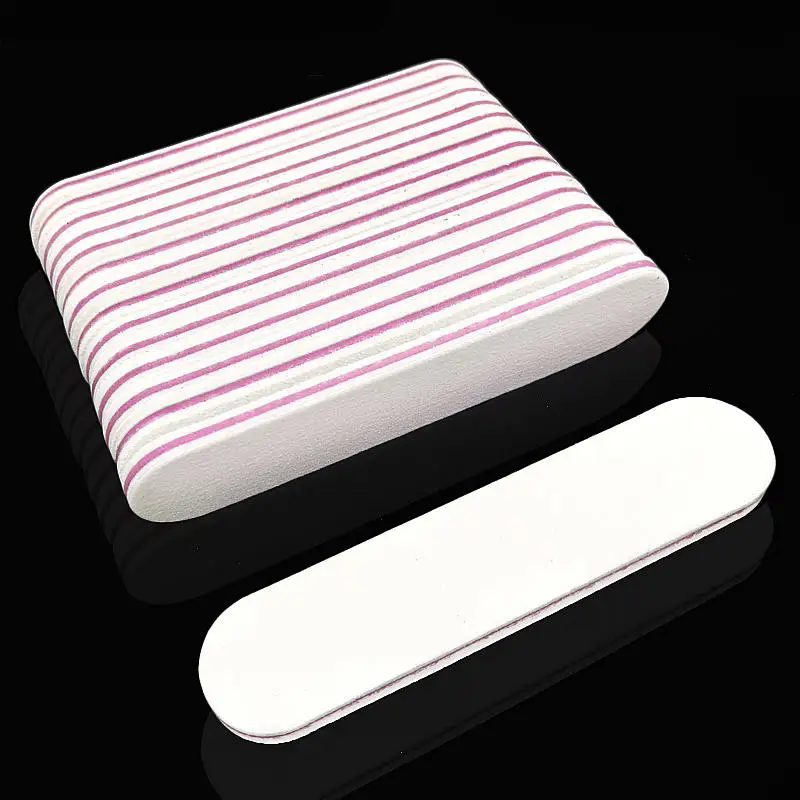 20 шт./лот пилочки для ногтей 100/180 мини маленький тонкий буферный блок для маникюра губка для дизайна ногтей профессиональные двухсторонние инструменты - Цвет: White