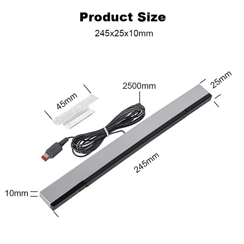 Data Frog 1Pcs Wired Infrared Singal Ray Movement Sensor Bar Receiver For Nintendo Wii/Wii U Game Console Gun Support 4 Players