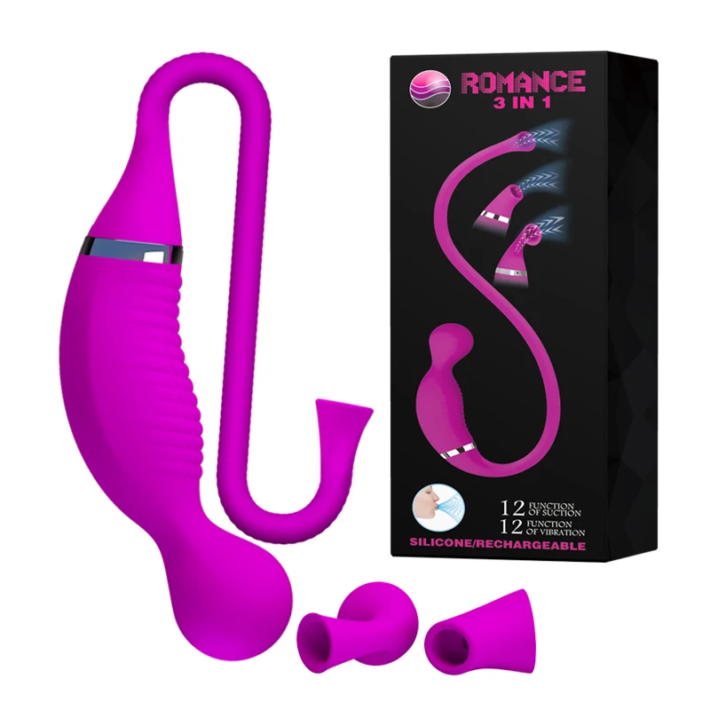 3 in 1 function sucking vibrator rechargeable Nipple Sucker font b Pussy b font Pump Silicone