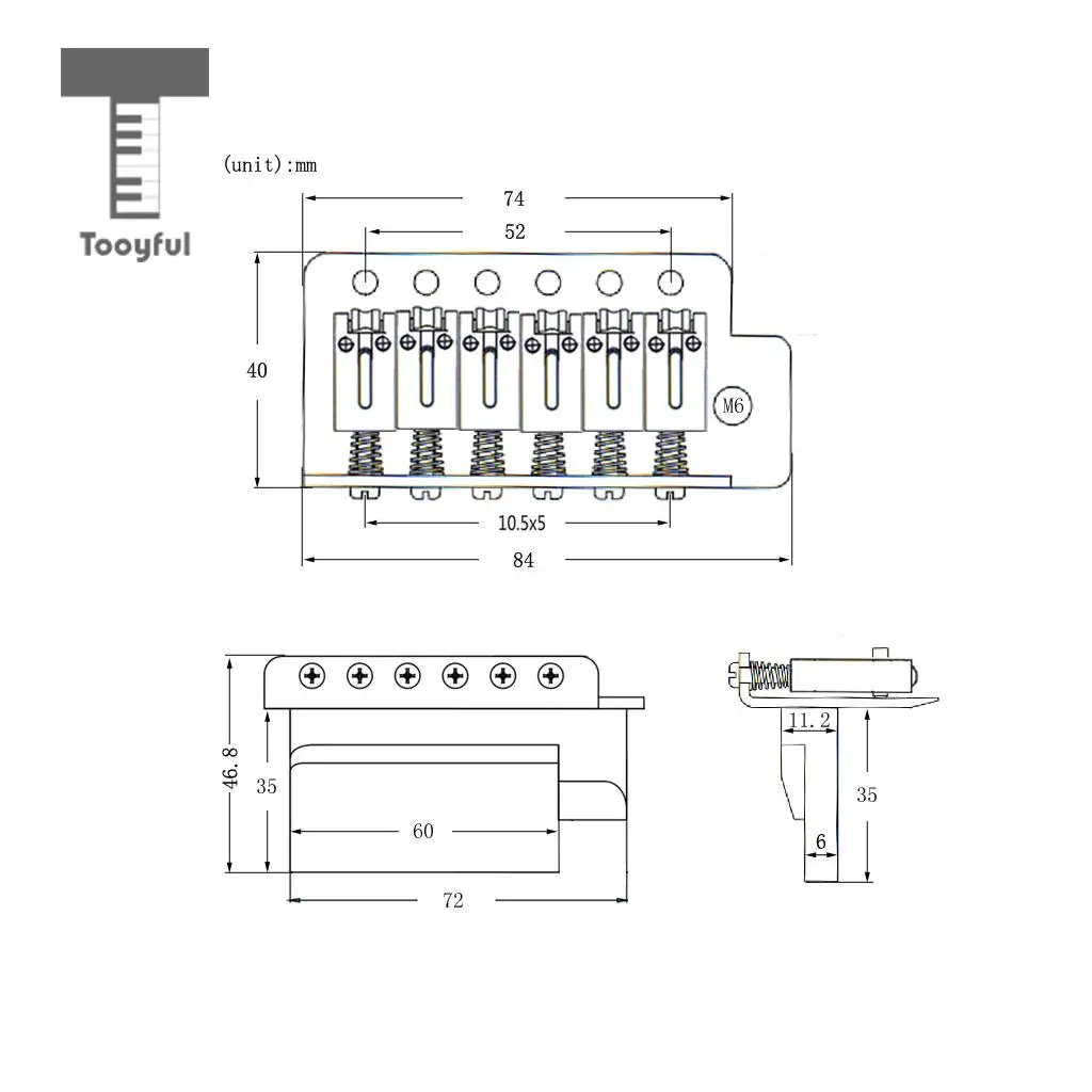 Tooyful 6 струны электрогитары ролик седло тремоло мост системы с Whammy Бар для ST SQ