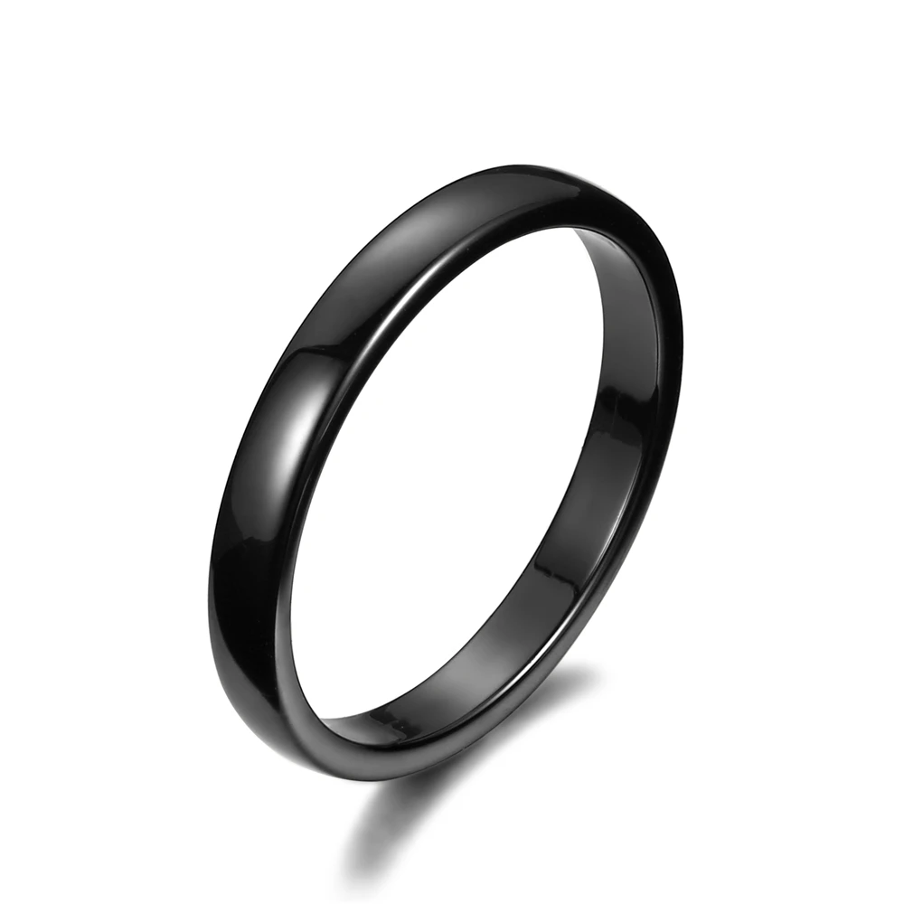 ファッションセラミックリング 3 ミリメートル黒 白のセラミックの結婚指輪スモールシンプルなデザイン婚約指輪女性ジュエリー 婚約指輪 Aliexpress