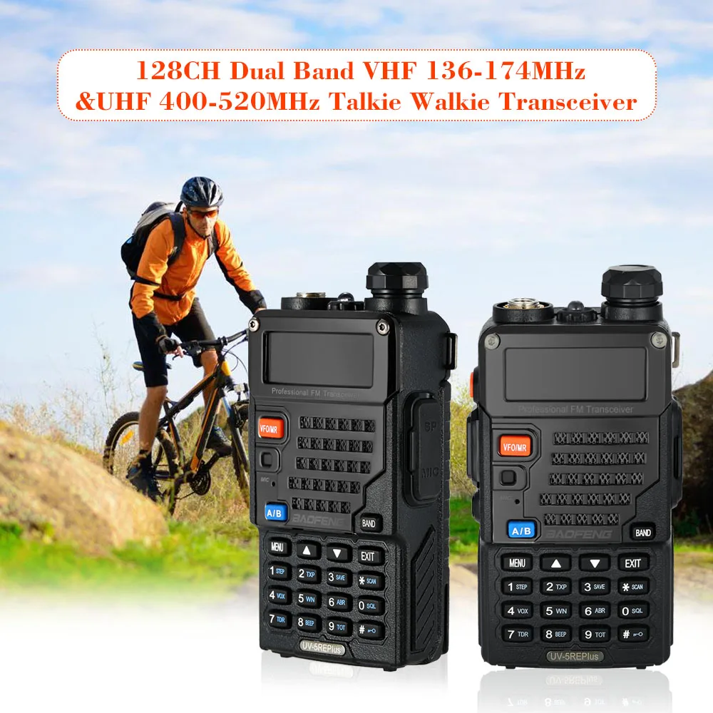 2 шт./лот UV-5RE Plus Talkie Walkie BaoFeng 128CH двухдиапазонный VHF 136-174MHz& UHF 400-520MHz Talkie Walkie transiver двухстороннее радио