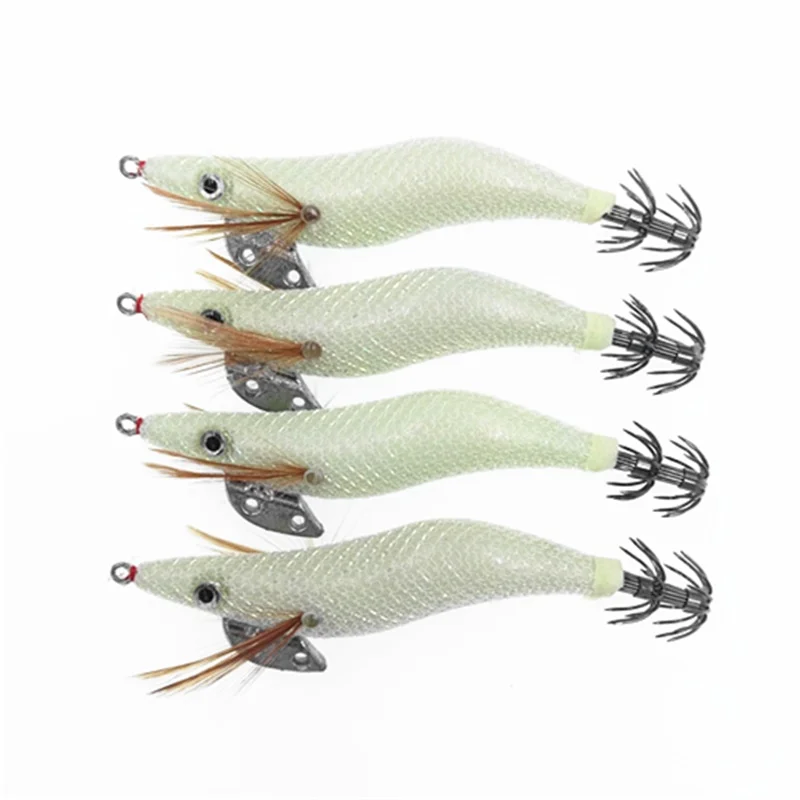 4Pcs Hard Plastic Octopus Squid Jigs Lures 10cm 11g Cuttlefish