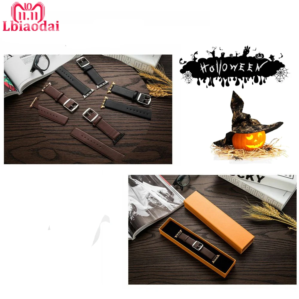 

Genuine Leather strap For Apple watch band 42mm 38mm 44mm 40mm correas Iwatch series 4 3 2 1 watchband bracelet Boxed wrist belt