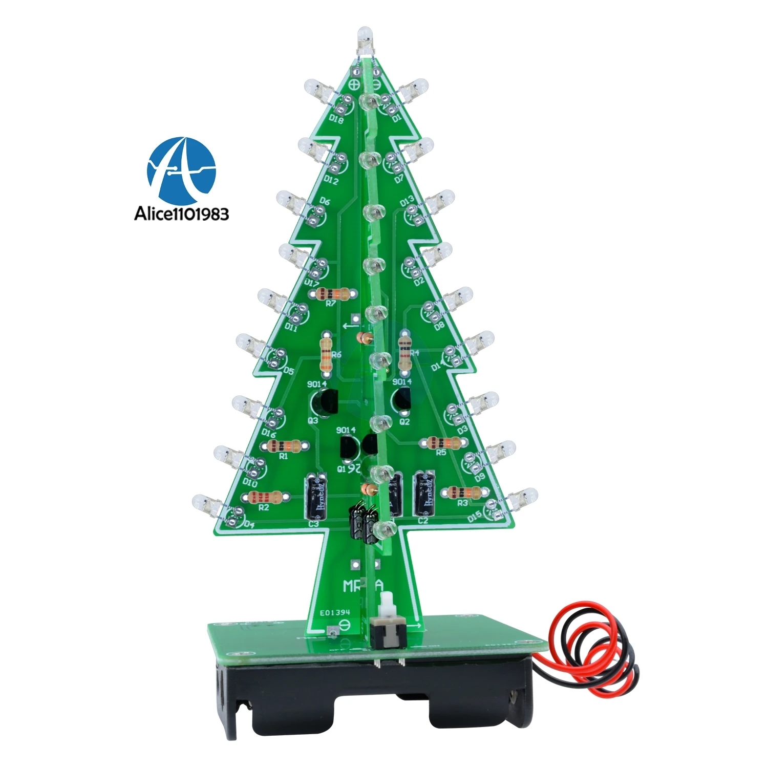 

3D Xmas Tree 7 Color Light Flash LED Circuit Christmas Trees LED Diy Kit Electronic PCB Board Module DC 4.5V-5V