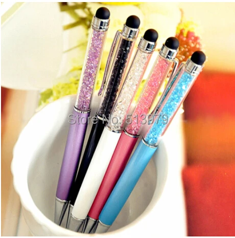 

30pcs Crystal pen diamond capacitive signature pen metal ball pen advertising pen korea stationery