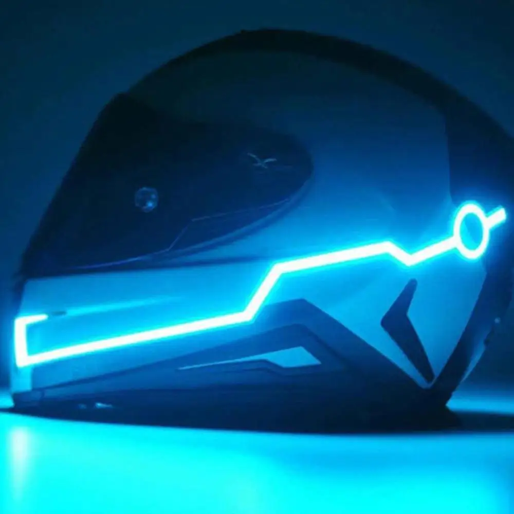 

Motorcycle Night Riding Cold Light Signal Waterproof Durable Helmet Moto Kit Flashing Stripe LED Light Luminous Helmet Sticker