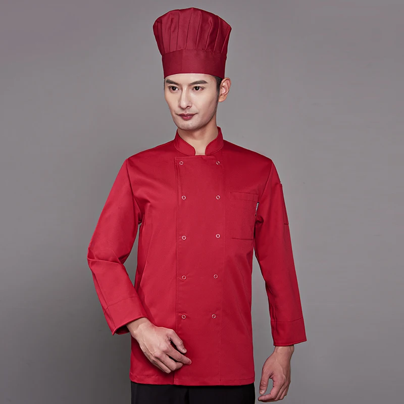 Hotel Chef's Work Clothes Long Sleeves Men's Kitchen Chef Clothes