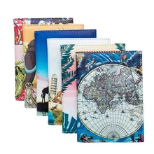 Карта мира цвет смешивания Пряжка унисекс Обложка для паспорта с путешествия встроенный RFID Блокировка Id держатель для карт