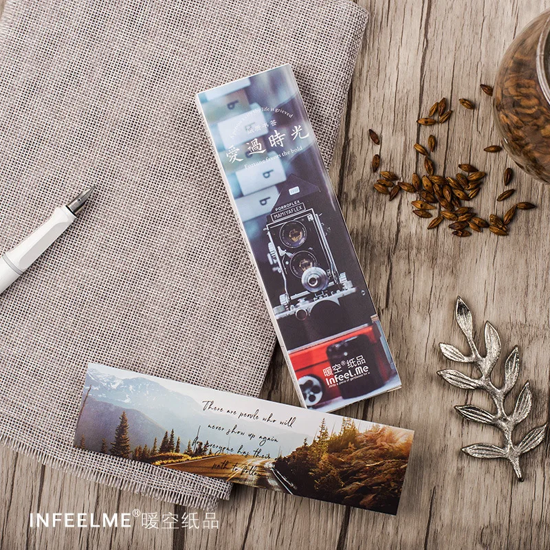 

30pcs/1lot Cartoon Retro Time Paper bookmarks message Cards bookmark for books/Share/book markers/tab for books/stationery